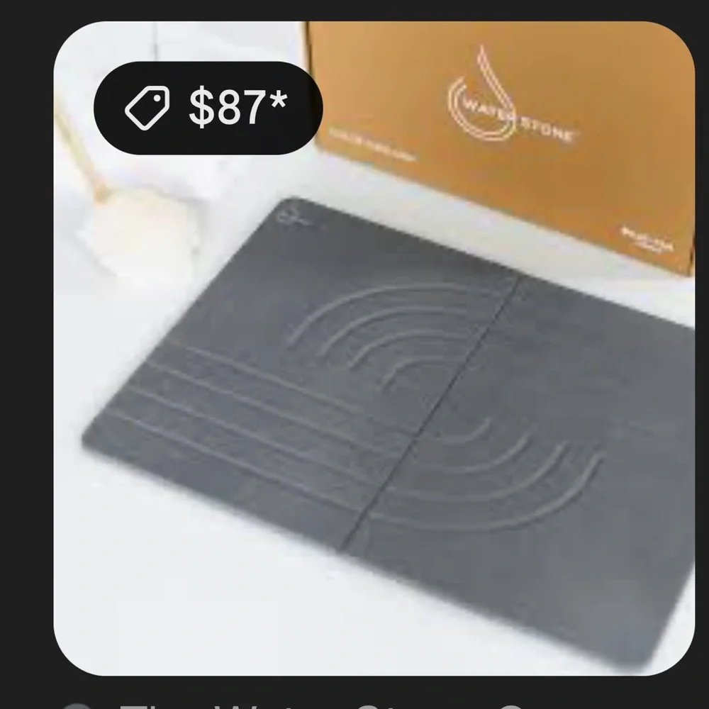 Infinity Design stone Silver Bath Mat. Highly porous, no more soggy cloth mats